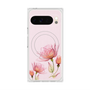 プレミアムスクエアケース with Pixelsnap［ Natural Flower - Pink ］