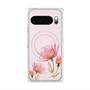 プレミアムスクエアケース with Pixelsnap［ Natural Flower - Pink ］