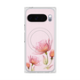 プレミアムスクエアケース with Pixelsnap［ Natural Flower - Pink ］