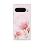 プレミアムスクエアケース with Pixelsnap［ Natural Flower - Pink ］