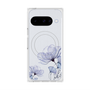 プレミアムスクエアケース with Pixelsnap［ Natural Flower - blue ］