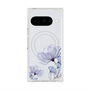 プレミアムスクエアケース with Pixelsnap［ Natural Flower - blue ］
