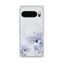 プレミアムスクエアケース with Pixelsnap［ Natural Flower - blue ］