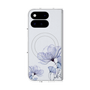 プレミアムスクエアケース with Pixelsnap［ Natural Flower - blue ］