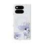 プレミアムスクエアケース with Pixelsnap［ Natural Flower - blue ］