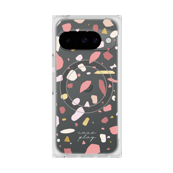 プレミアムスクエアケース with Pixelsnap［ Pink pieces ］