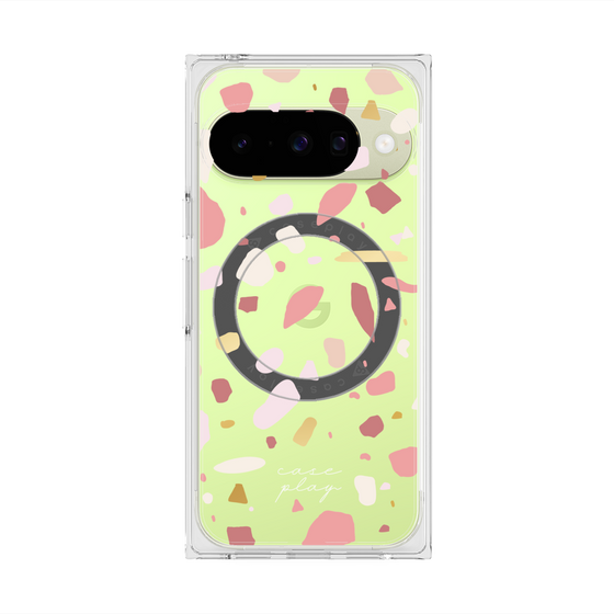 プレミアムスクエアケース with Pixelsnap［ Pink pieces ］