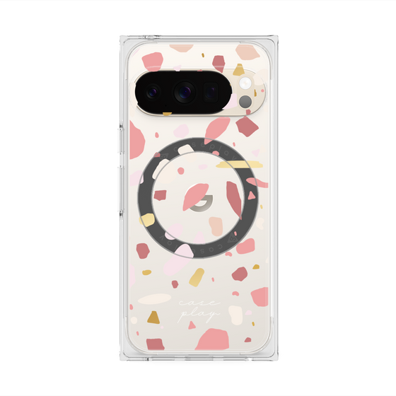 プレミアムスクエアケース with Pixelsnap［ Pink pieces ］