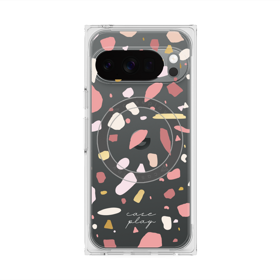 プレミアムスクエアケース with Pixelsnap［ Pink pieces ］