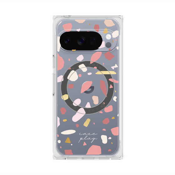 プレミアムスクエアケース with Pixelsnap［ Pink pieces ］