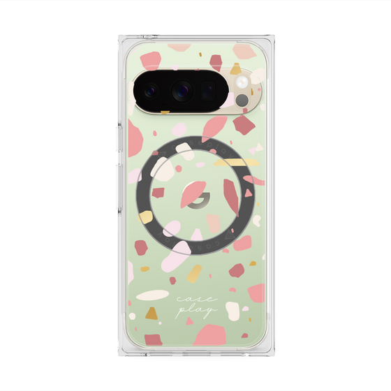 プレミアムスクエアケース with Pixelsnap［ Pink pieces ］