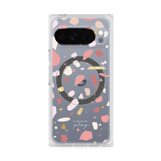 プレミアムスクエアケース with Pixelsnap［ Pink pieces ］