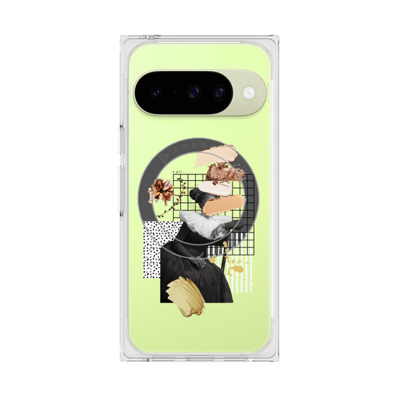 プレミアムスクエアケース with Pixelsnap［ Artistic Fall in Beige ］