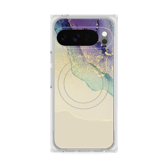 プレミアムスクエアケース with Pixelsnap［ Marble Purple ］