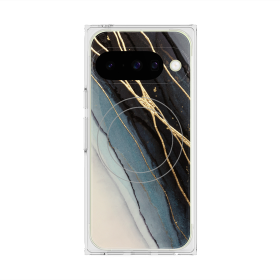 プレミアムスクエアケース with Pixelsnap［ Marble Black ］