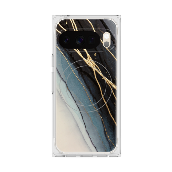 プレミアムスクエアケース with Pixelsnap［ Marble Black ］