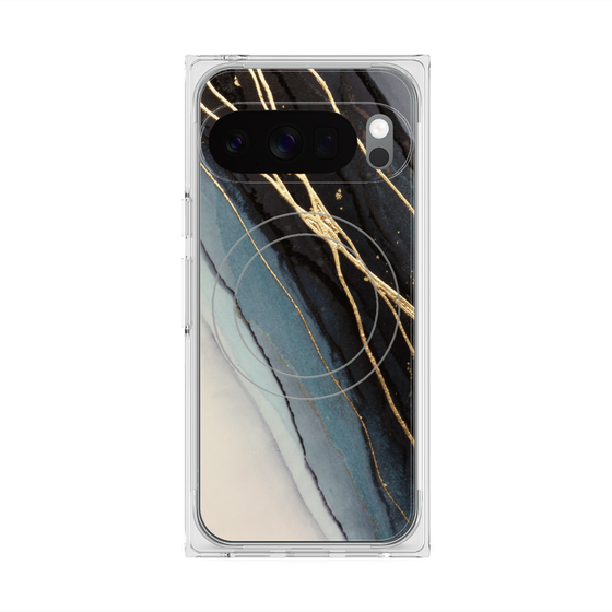 プレミアムスクエアケース with Pixelsnap［ Marble Black ］
