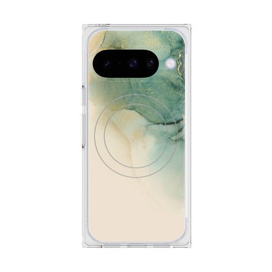 プレミアムスクエアケース with Pixelsnap［ Marble Green ］