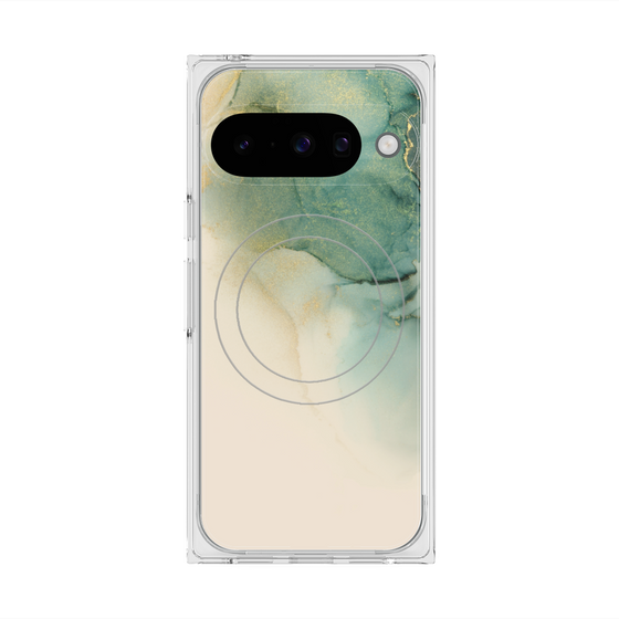 プレミアムスクエアケース with Pixelsnap［ Marble Green ］