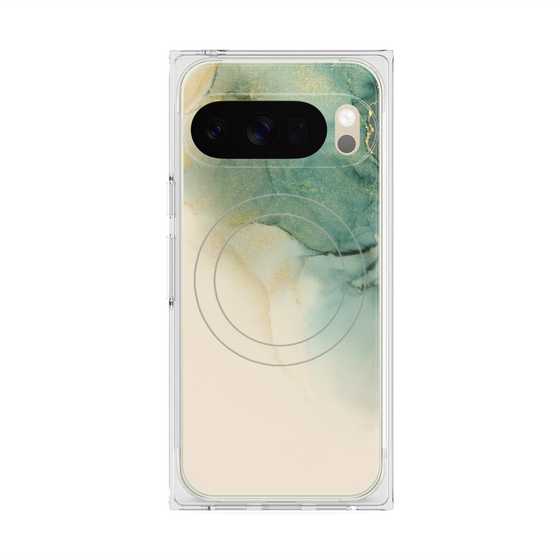 プレミアムスクエアケース with Pixelsnap［ Marble Green ］