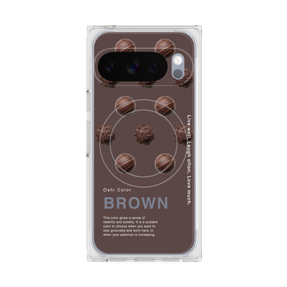 プレミアムスクエアケース with Pixelsnap［ BROWN-Chocolate ］