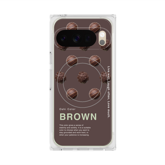 プレミアムスクエアケース with Pixelsnap［ BROWN-Chocolate ］