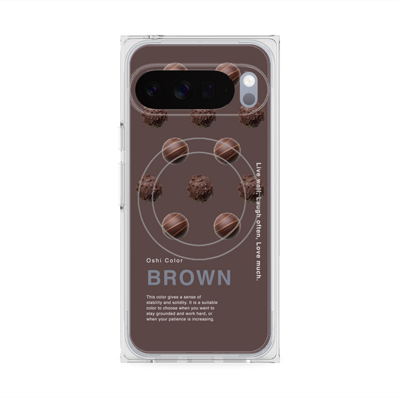 プレミアムスクエアケース with Pixelsnap［ BROWN-Chocolate ］