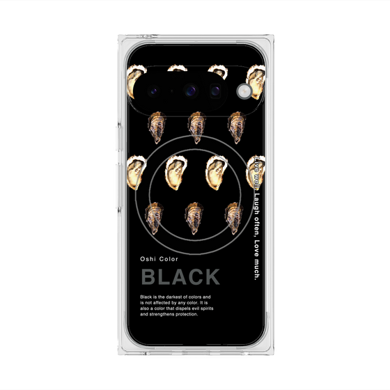 プレミアムスクエアケース with Pixelsnap［ BLACK-Oyster ］