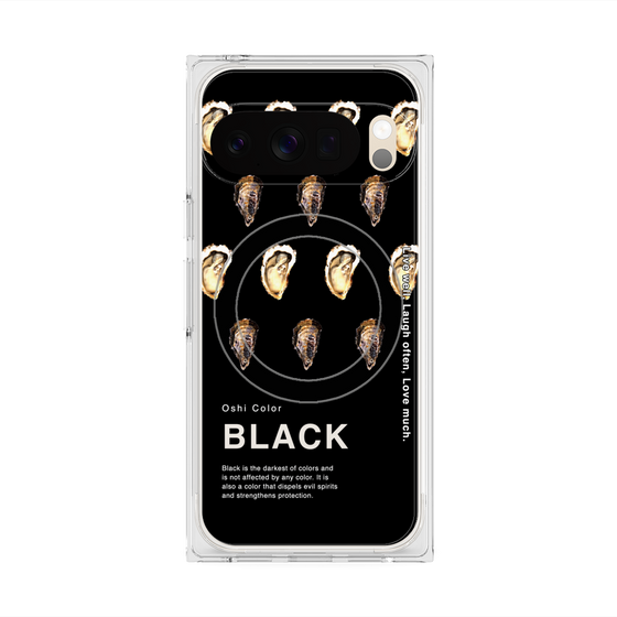 プレミアムスクエアケース with Pixelsnap［ BLACK-Oyster ］