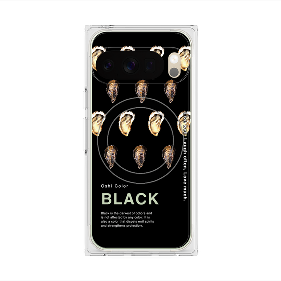 プレミアムスクエアケース with Pixelsnap［ BLACK-Oyster ］