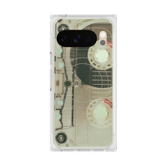 プレミアムスクエアケース with Pixelsnap［ RETORO CASSETTE TAPE - Skeleton Red ］