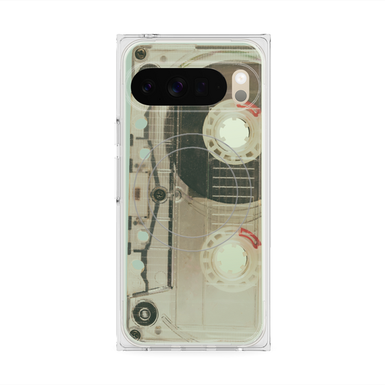 プレミアムスクエアケース with Pixelsnap［ RETORO CASSETTE TAPE - Skeleton Red ］