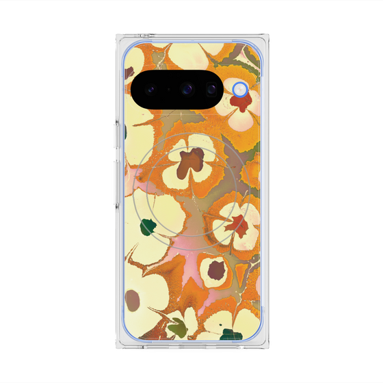 プレミアムスクエアケース with Pixelsnap［ y2k(Year2000) - Flower - Orange Pink ］