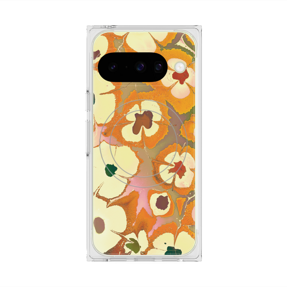 プレミアムスクエアケース with Pixelsnap［ y2k(Year2000) - Flower - Orange Pink ］