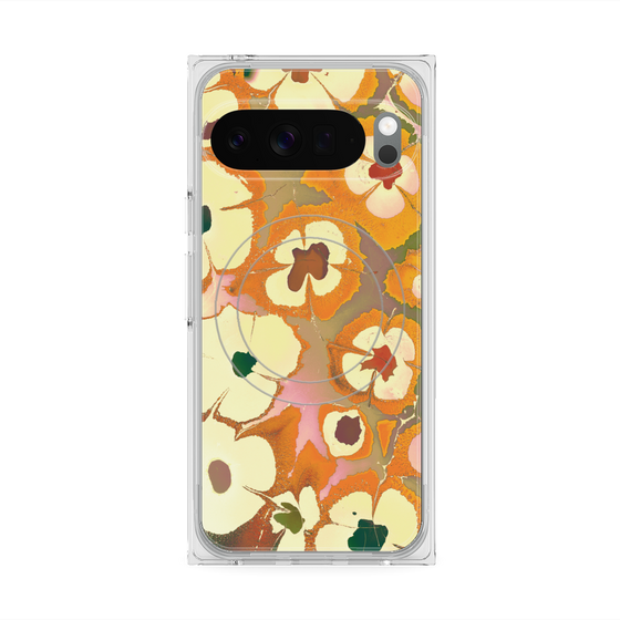 プレミアムスクエアケース with Pixelsnap［ y2k(Year2000) - Flower - Orange Pink ］