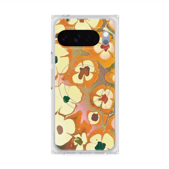プレミアムスクエアケース with Pixelsnap［ y2k(Year2000) - Flower - Orange Pink ］