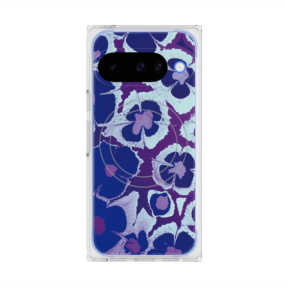 プレミアムスクエアケース with Pixelsnap［ y2k(Year2000) - Flower - Rich Purple ］