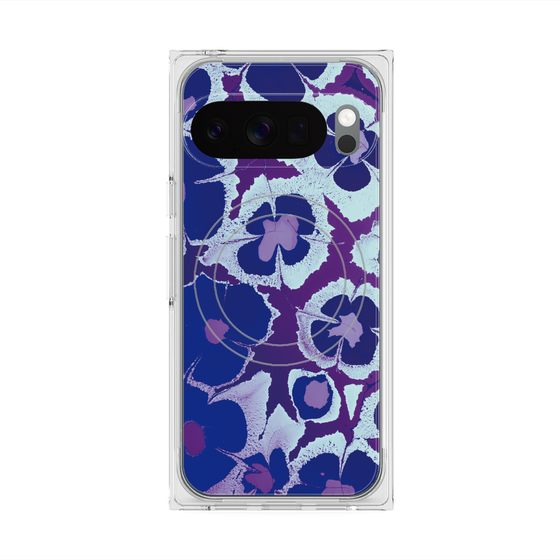 プレミアムスクエアケース with Pixelsnap［ y2k(Year2000) - Flower - Rich Purple ］