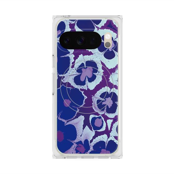 プレミアムスクエアケース with Pixelsnap［ y2k(Year2000) - Flower - Rich Purple ］