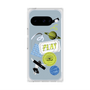 プレミアムスクエアケース with Pixelsnap［ Playful sticker - Dusty Blue ］