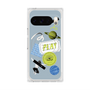 プレミアムスクエアケース with Pixelsnap［ Playful sticker - Dusty Blue ］