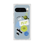 プレミアムスクエアケース with Pixelsnap［ Playful sticker - Dusty Blue ］