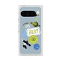 プレミアムスクエアケース with Pixelsnap［ Playful sticker - Dusty Blue ］