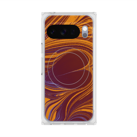 プレミアムスクエアケース with Pixelsnap［ y2k(Year2000) - Heart - High contrast Orange ］