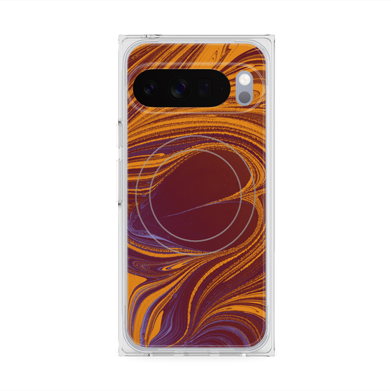 プレミアムスクエアケース with Pixelsnap［ y2k(Year2000) - Heart - High contrast Orange ］