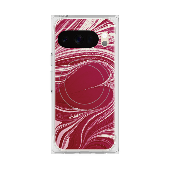 プレミアムスクエアケース with Pixelsnap［ y2k(Year2000) - Heart - Vivid Pink ］