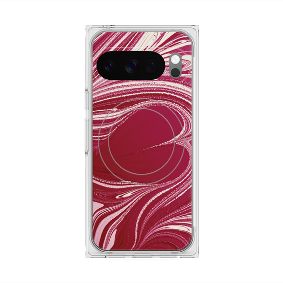 プレミアムスクエアケース with Pixelsnap［ y2k(Year2000) - Heart - Vivid Pink ］