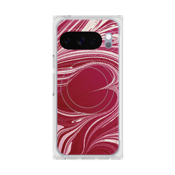 プレミアムスクエアケース with Pixelsnap［ y2k(Year2000) - Heart - Vivid Pink ］