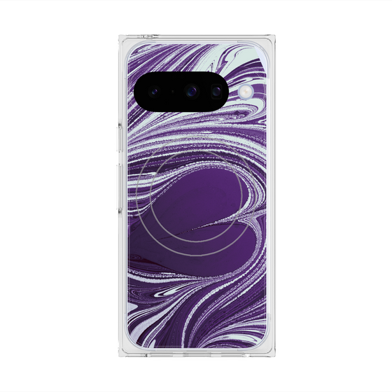 プレミアムスクエアケース with Pixelsnap［ y2k(Year2000) - Heart - Rich Purple ］