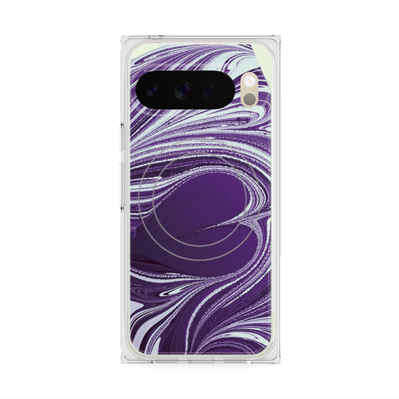 プレミアムスクエアケース with Pixelsnap［ y2k(Year2000) - Heart - Rich Purple ］
